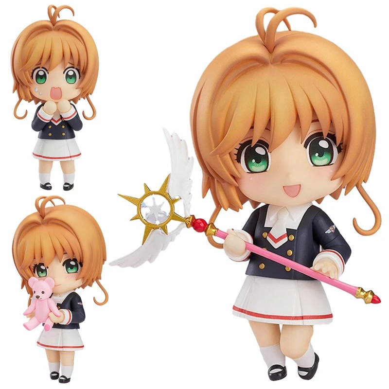 

10cm Sakura Card Captor Anime Figures #918 Tomoeda Middle School Uniform Sakura Kinomoto Action Figure PVC Collection Model Toys