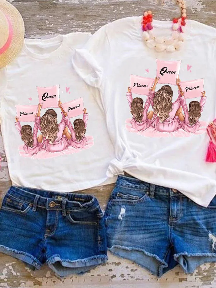 

Футболка женская/Детская летняя, с круглым вырезом и сердцебиением