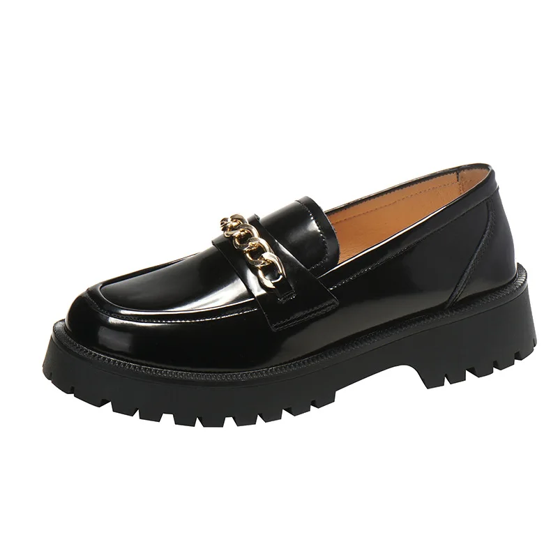 

Autumn Loafer Shoes Ladies 2023 New Fashion Patent Leather Student Shoes Female British Style Retro Casual Lazy Shoes
