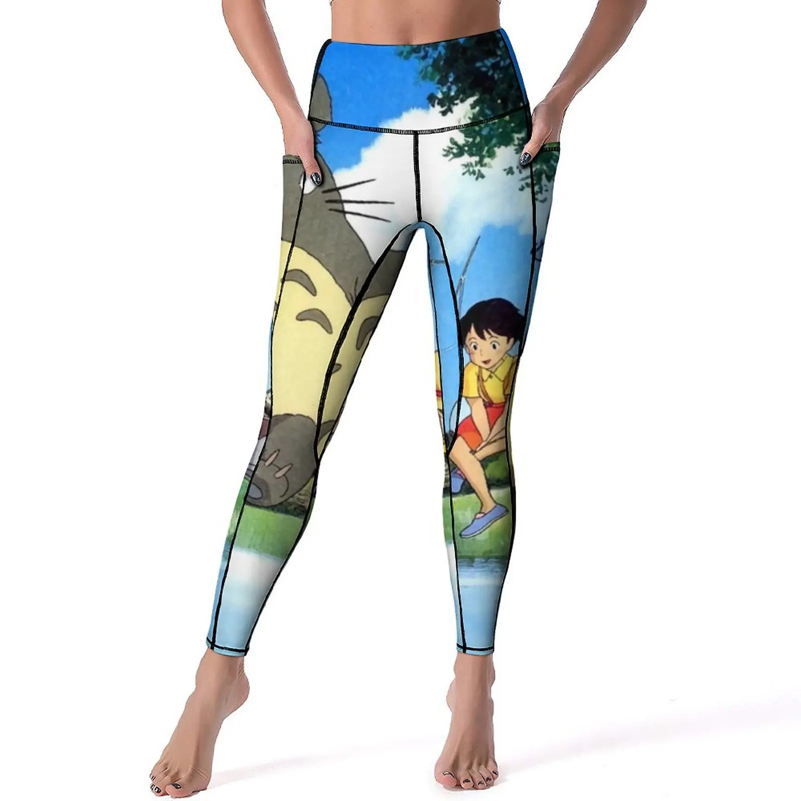 

Cartoon Totoro Yoga Pants Sexy Japanese Anime Print Design Leggings Push Up Workout Leggins Lady Fashion Quick-Dry Sports Tights