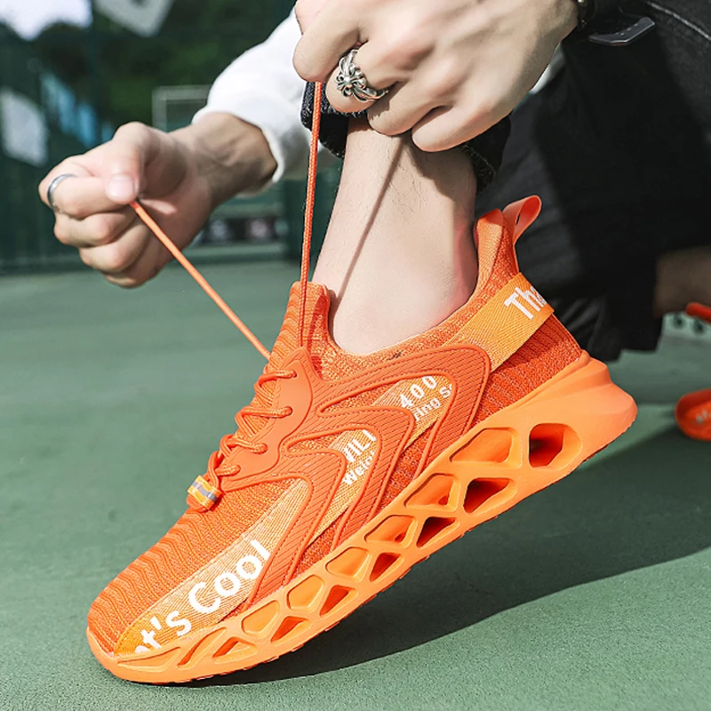 Running Shoes for Men Women Sneakers Breathable Fly Woven Sport Shoes Stylish Trend Leisure Couple Footwear Size 36-48