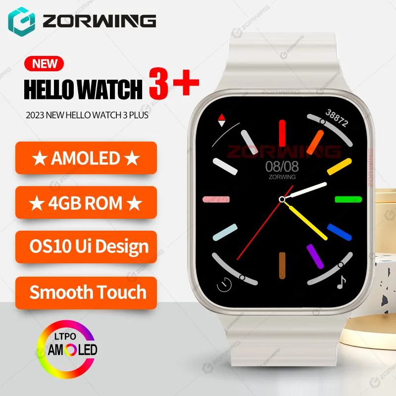 

Смарт-часы Hello Watch 3 Plus мужские, умные часы с компасом, с поддержкой Android и IOS, с 4 Гб встроенной памяти