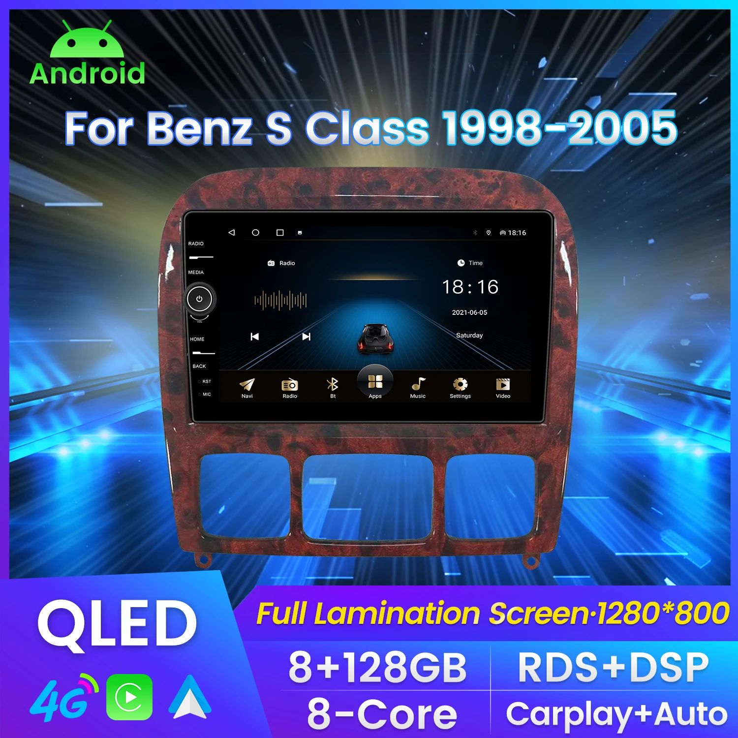 

128GB Android 11 CAR GPS Stereo Radio Multimedia player For Mercedes Benz S Class W220 S280 S320 S350 S400 S430 S500 S600 98-05