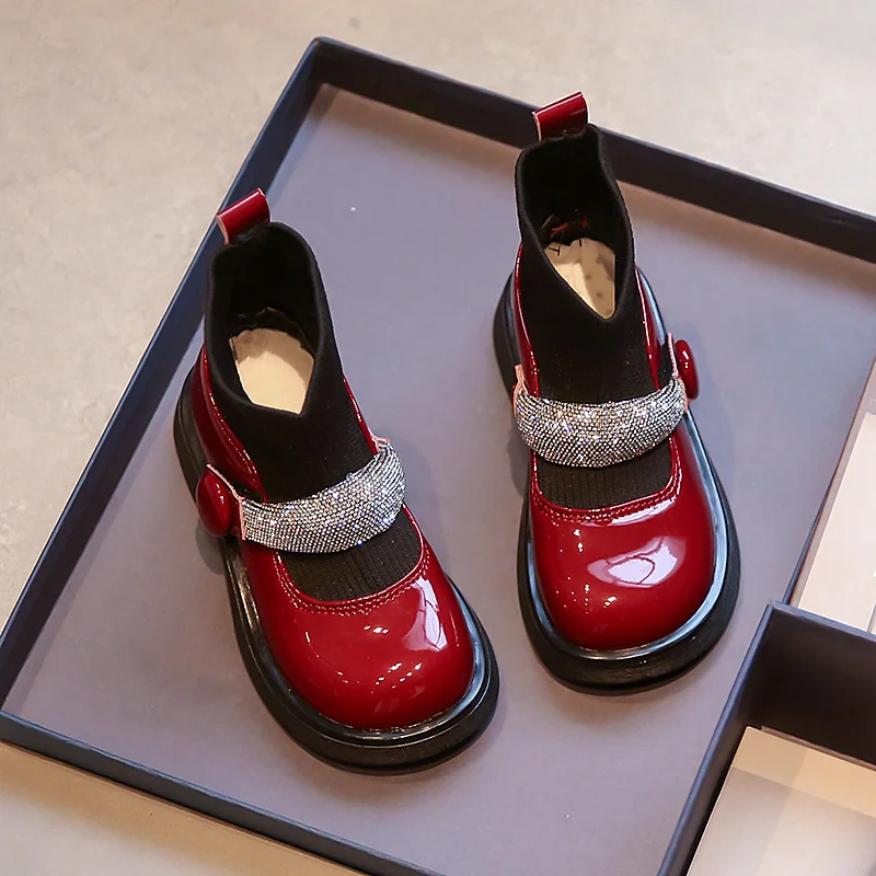 

New Autumn and Winter High Help Set Outside Casual Cute Girls Leather Boots Girls Leather Shoes Students Single Footwear