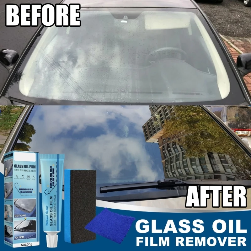 

Auto Glass Film Removal Paste Oil Film Cleaner Glass Polishing Degreaser Cleaner