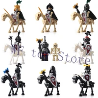 medieval castle skeleton knights mini action figures building blocks bricks kids toys for children gifts