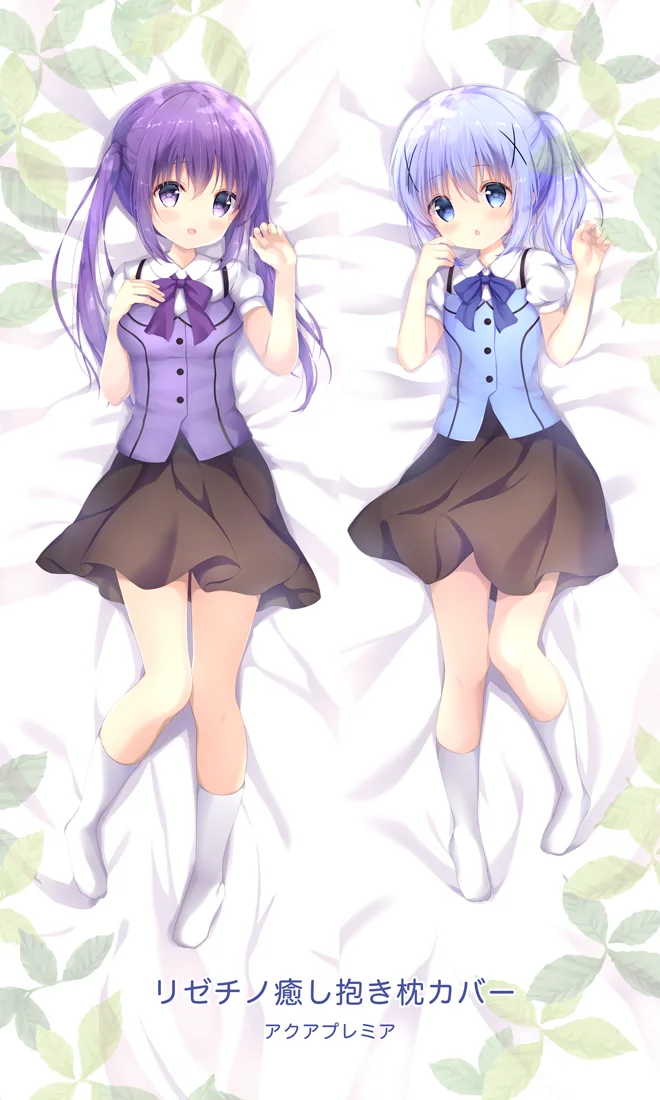 

Dakimakura Anime kafuu chino tedeza rize gochuumon wa usagi desu ka Double-sided Print Life-size Body Pillow Cover