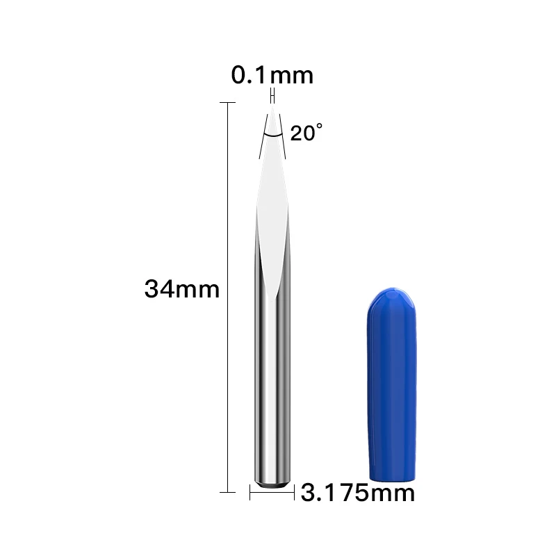 

SYLIFE Карбидные фрезы для гравировки 15-90 градусов 1/8", набор из 10