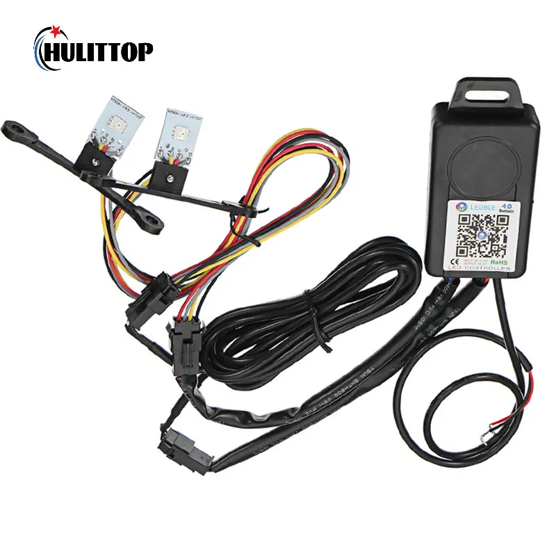 

12v Car Headlights Demon Eye Halo Ring Lamp Bulb Retrofit RGB LED Running Light Kit bluetooth APP Control Halo Ring Lamp Model