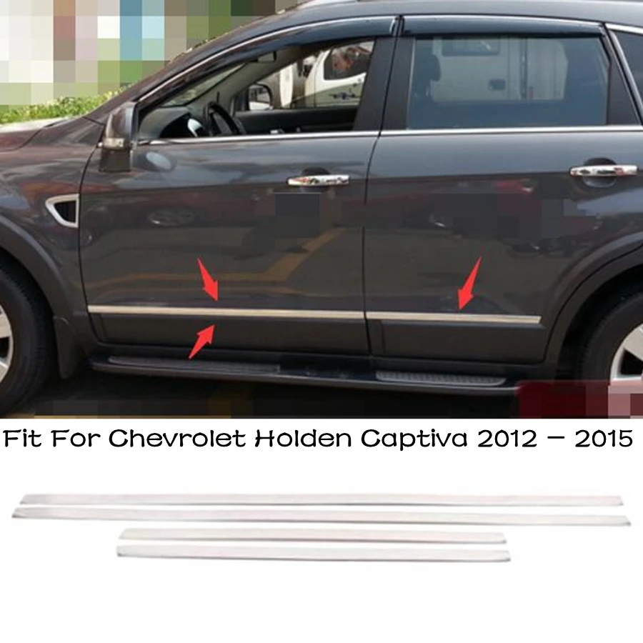 

Stainless Steel Car Door Body Molding Bezel Protector Cover Trim 4PCS Fit For Chevrolet Holden Captiva 2012 - 2015 Accessories