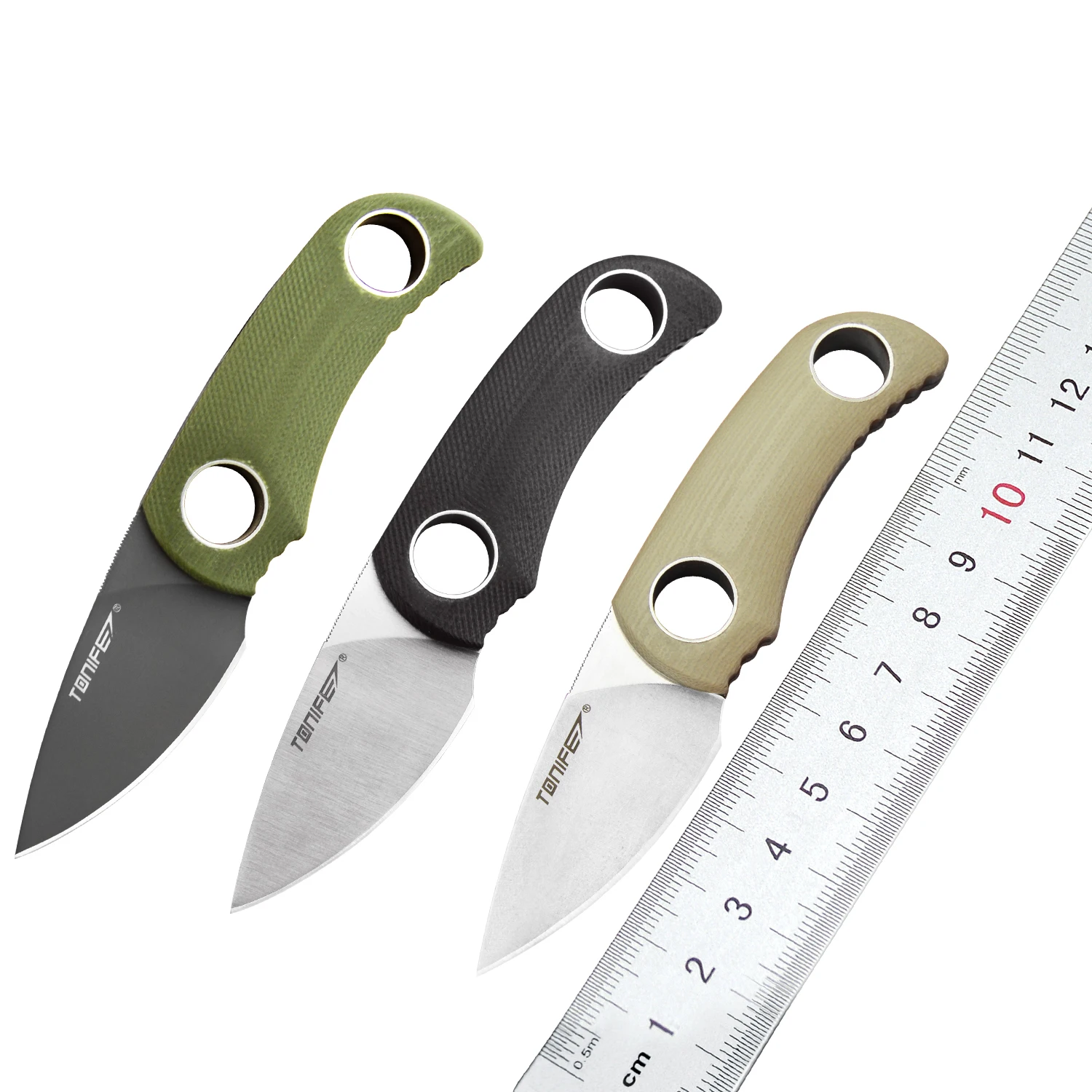 

TONIFE Fixed Knife 8Cr14MoV Blade G10 Handle Camping Hunting Survival Outdoor Tool with Kydex Sheath Straight Knives HKT2021