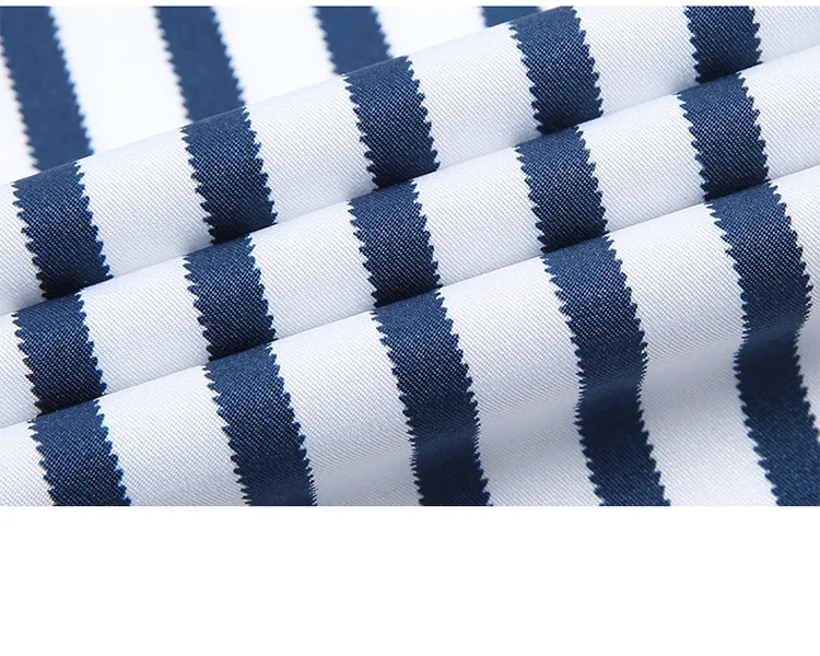 Spring Autumn Wide Stripe Shirts for Men Clothing Elastic Long Sleeve Shirt Business Casual Wrinkle Resistant Smooth Mens Shirts