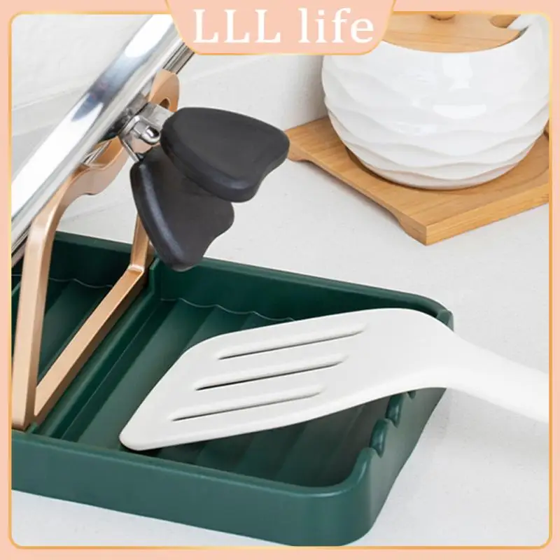 

Spatula Stand Organizer Rack Foldable Storage Rack Cooking Dish Pan Cover Stand Plastic Spoon Holder Desktop Shelf Pot Lid Rack