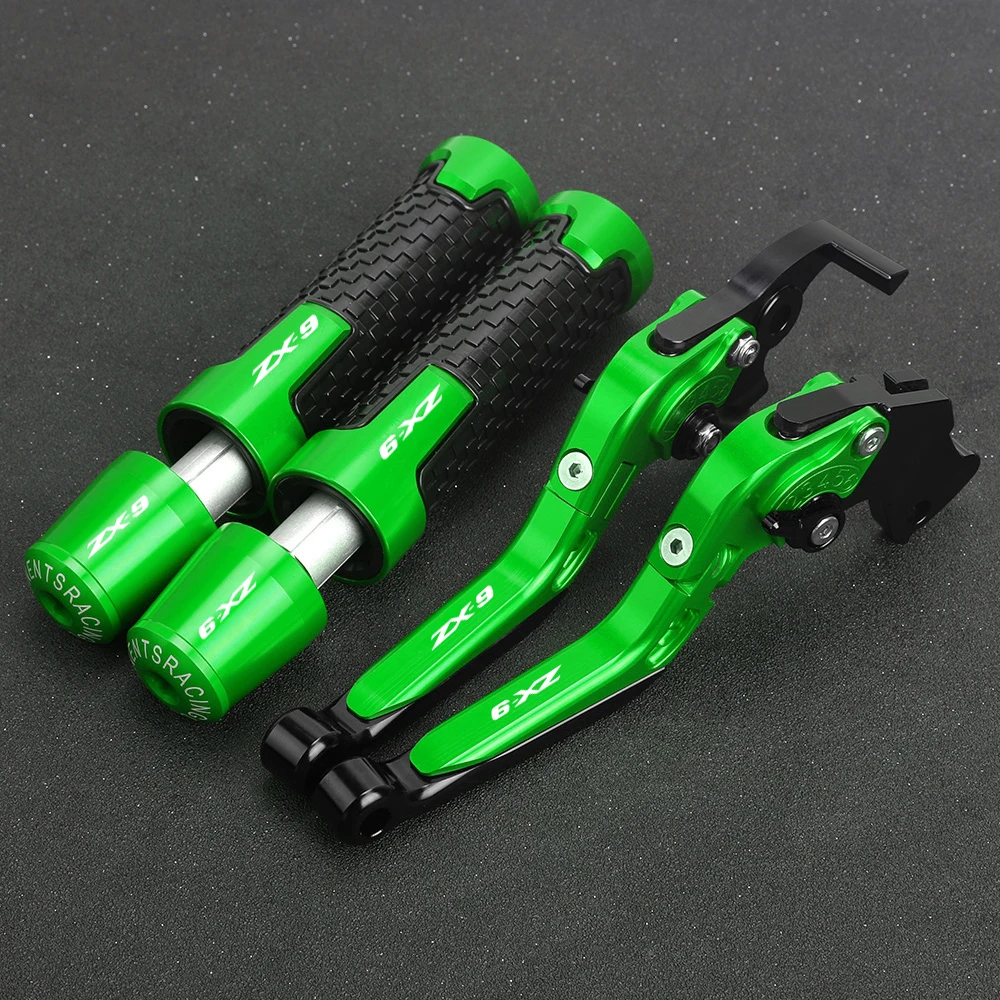 

For KAWASAKI ZX9 ZX-9 1994 1995 1996 1997 Motorcycle Adjustable Extendable Brake Clutch Levers Hand Grips Handlebar Ends