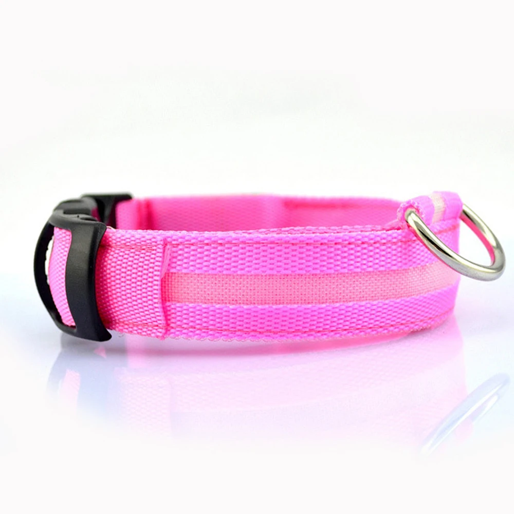 

LED Pet Nylon Dog Collar Light Night Safety Flashing Glow In The Dark Dog Leash Dogs Luminous Fluorescent Collars Dog Collar