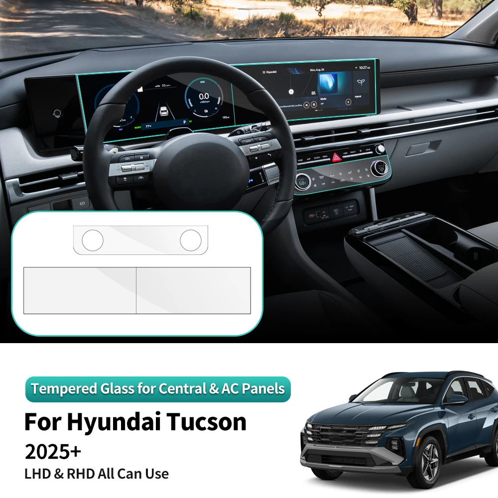 Фото Автоматическая защитная пленка для экрана для Hyundai Tucson 24-2025, автомобильная защитная пленка из закаленного стекла, радио, GPS-навигация, приборная панель, панель переменного тока №1