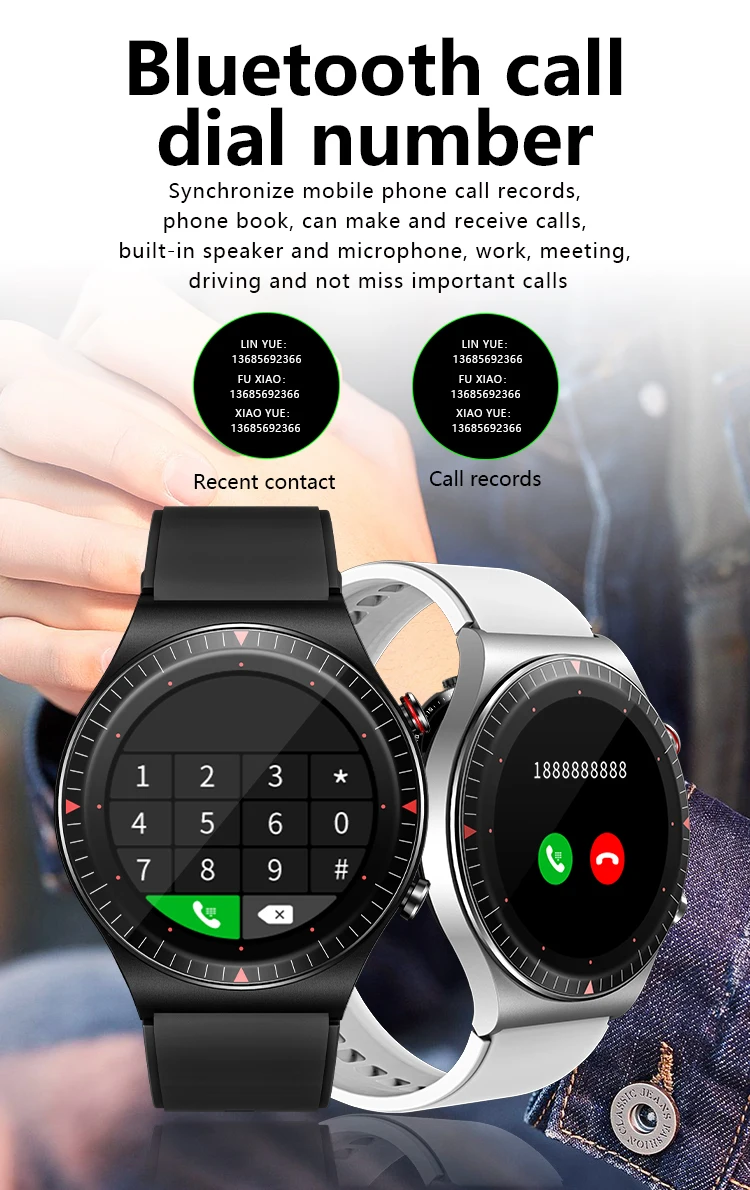 T7 Sport Smart watch Recording Bluetooth Hands-free Call Blood Pressure Heart Rate 4G Independent Memory Card Music Men's Watch