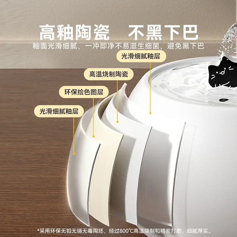 Простой Круглый мультяшный котенок керамический домашний питьевой бесшумный