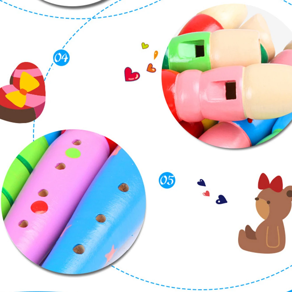 Wooden Flute Lightweight Portable Randomly 1 Pcs 20 X 3cm Assorted Colors |