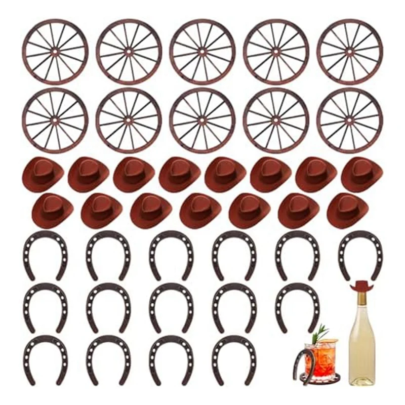 40 шт. ковбойская шляпа Lucky Horseshoe и колесо в стиле вестерн тематическая вечеринка