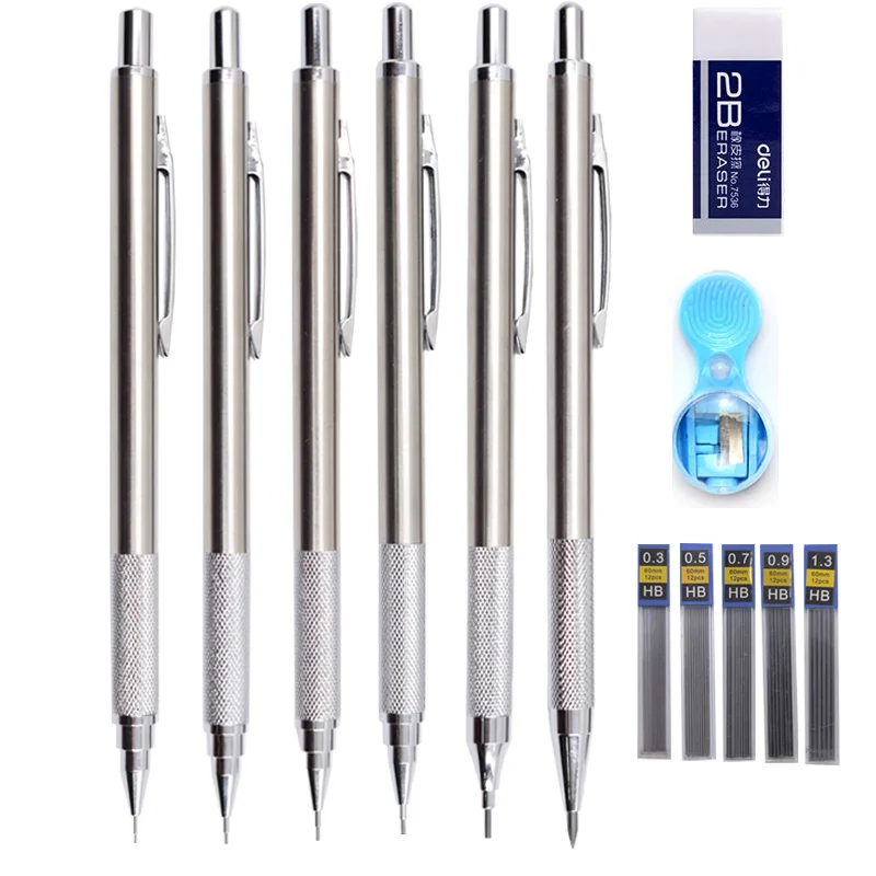 With 0.3/0.5/0.7/0.9/1.3/2.0 Mm Lead All-metal Automatic Low Center Of Gravity Non-slip Grip Non-rust