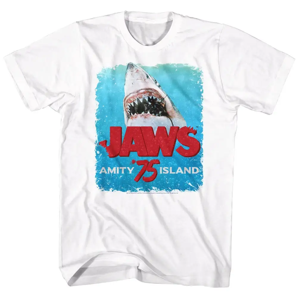 Jaws 1975 белая футболка с логотипом Amity Island