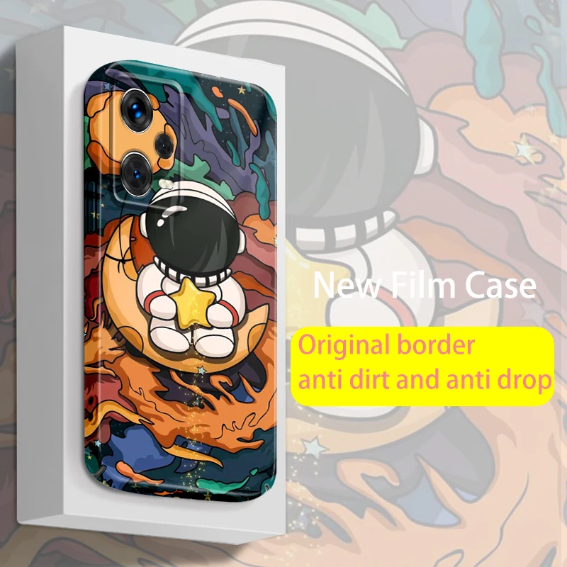 

Cartoon Astronaut Space For Redmi Note 12 11 11T 10 10S Pro Plus 5G K60 K50 K40 K30 9A Feilin Film Phone Case Hard Cover