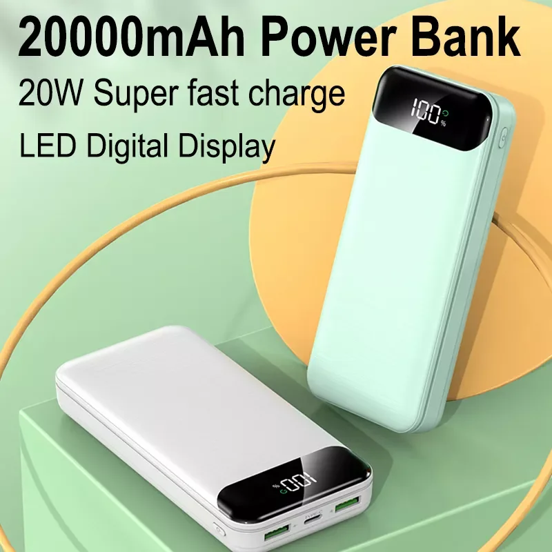 

2023NEW 20000mAh Power Bank PD 20W Fast Charging External Battery For Iphone 12 13 13Promax Portable Powerbank For Xiaomi Huawei