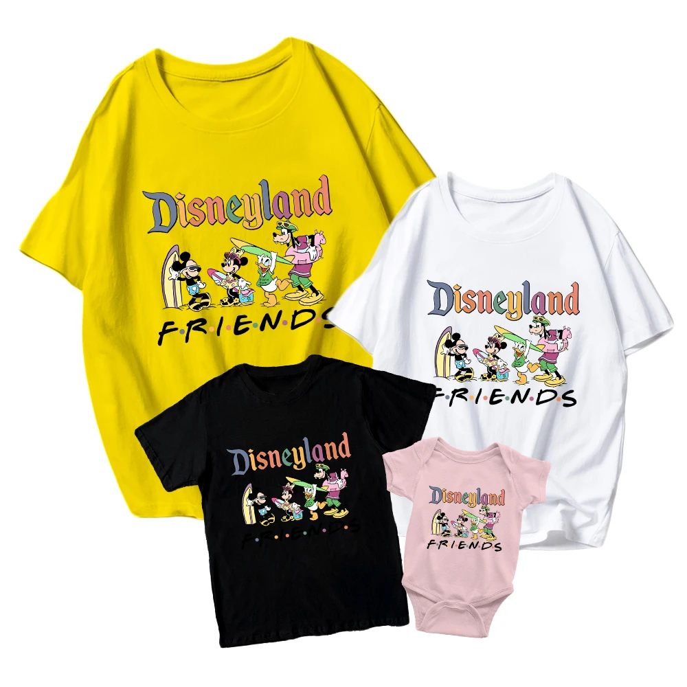 

Summer T-shirt 2022 New Disney Parent-child Casual Style Top Short Sleeve Three Or Four Family Loose Travel Round Neck Fashion
