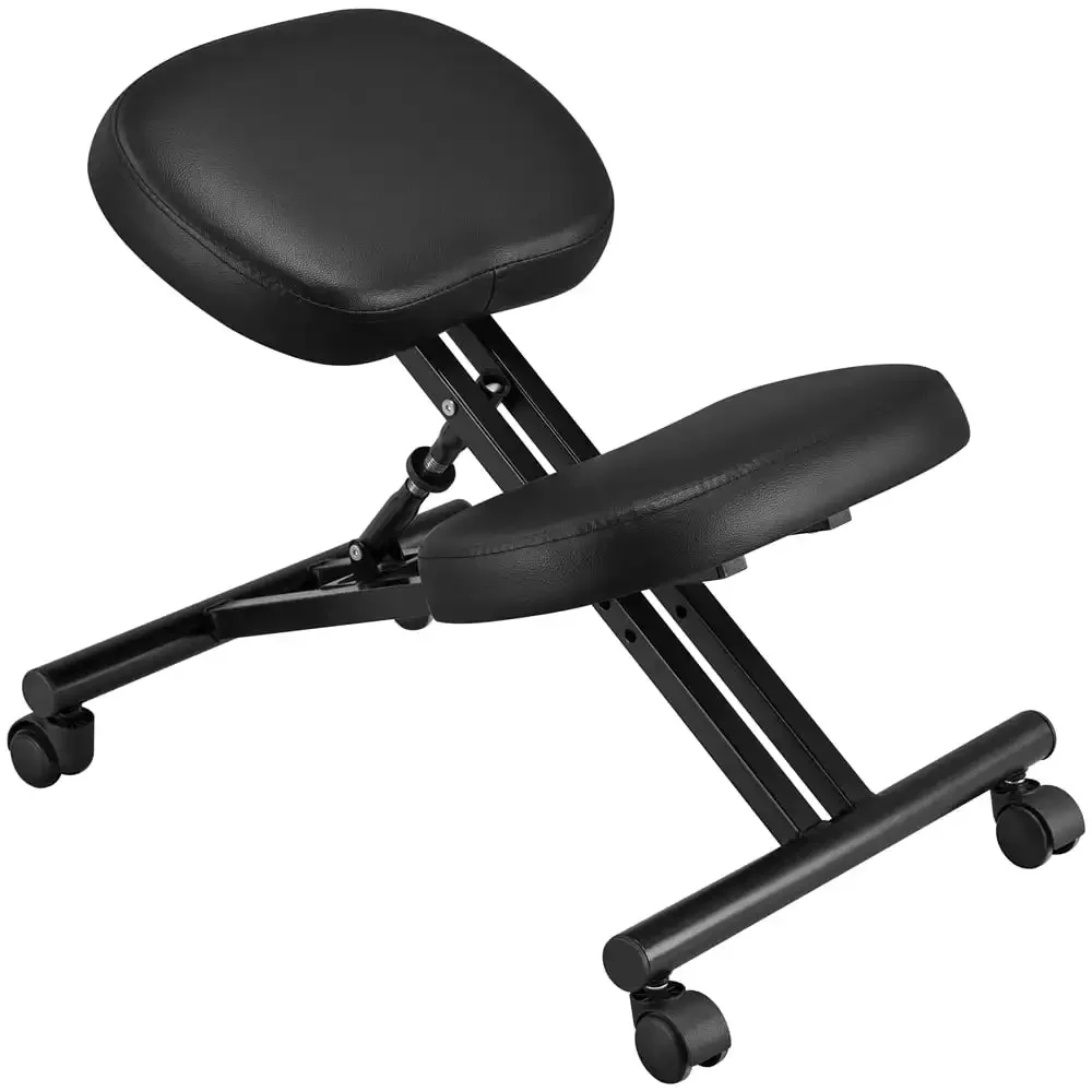 

Регулируемое эргономичное Угловое офисное кресло SMILE MART на колени для осанки, черное офисное кресло, компьютерное кресло