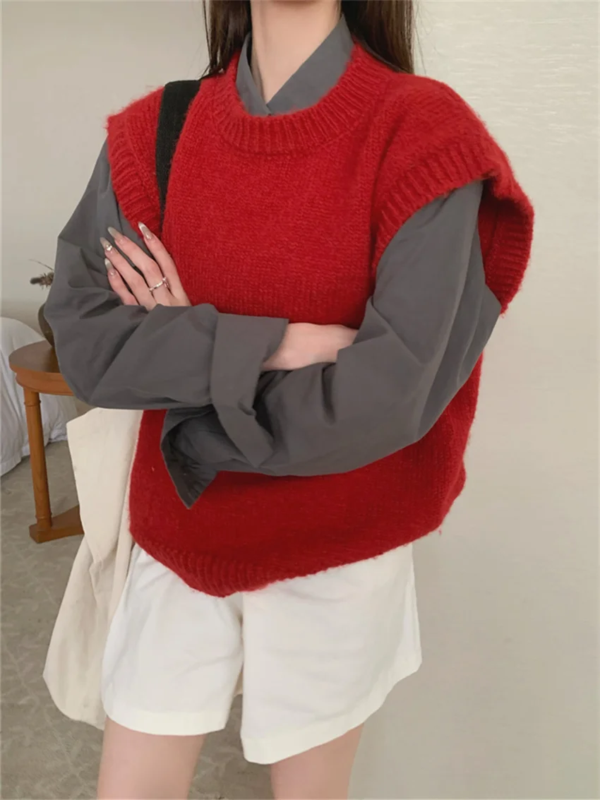 Alien Kitty новые красные свитера жилет женский свободный повседневный трикотаж 2025 г.