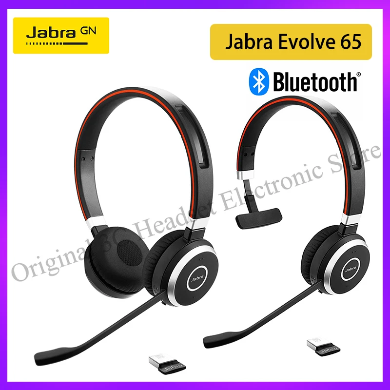 

Оригинальная Беспроводная Bluetooth-гарнитура Evolve 65 Mono, наушники MS/UC, ШПД, кабель с USB-адаптером и микрофоном