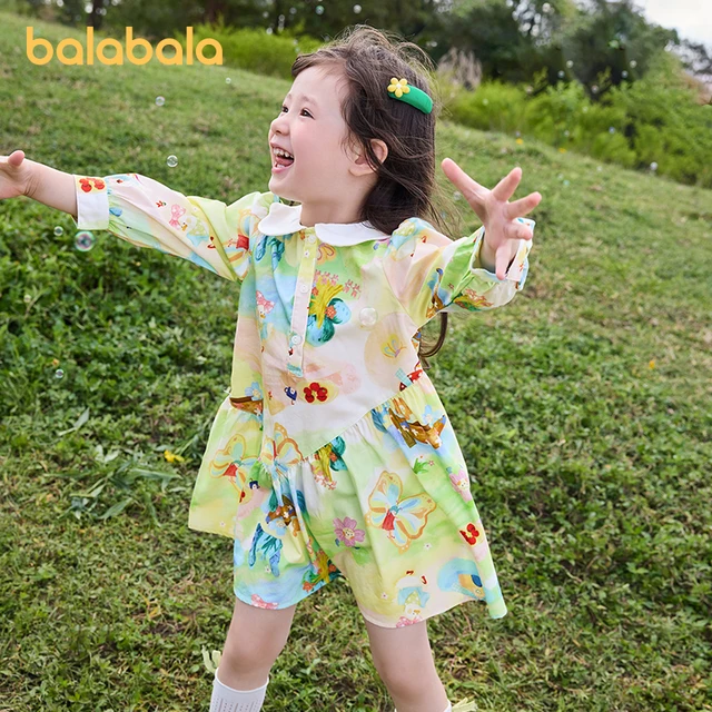 Balabala Toddler 2023 Girl Dress Spring New Art Sweet Fashion Comfortable Princess Dress 1