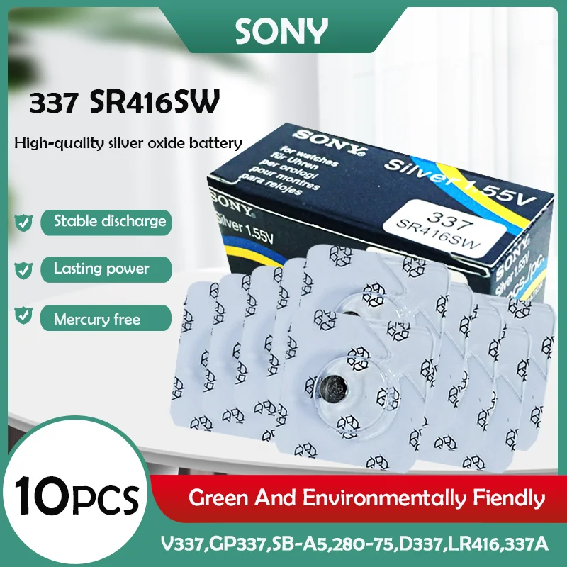 Батарейка для часов SONY 337 SR416SW LR416 AG6 V337 GP337 1 55 в |