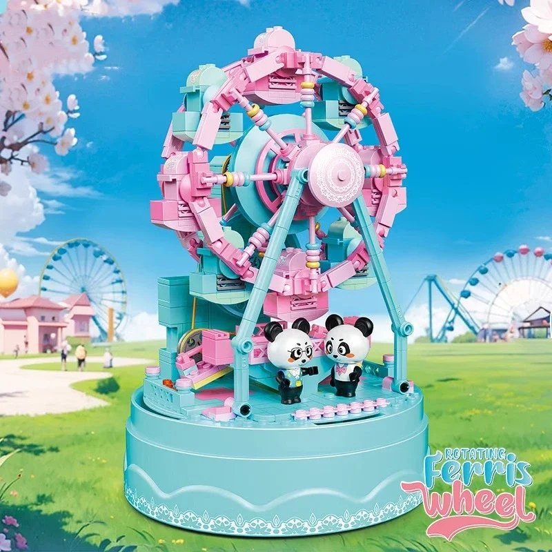 Карусель колесо обозрения музыкальная шкатулка строительные блоки детские