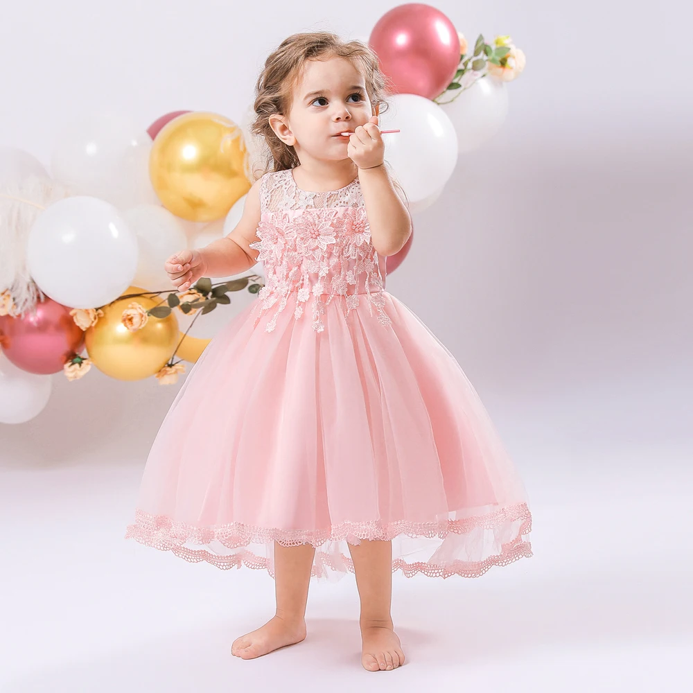 

FSMKTZ платья для девочек с бусинами и цветами со шлейфом для детей на свадьбу, 1-й День Рождения вечерние одежда принцессы для маленьких девочек, вечернее платье для крещения