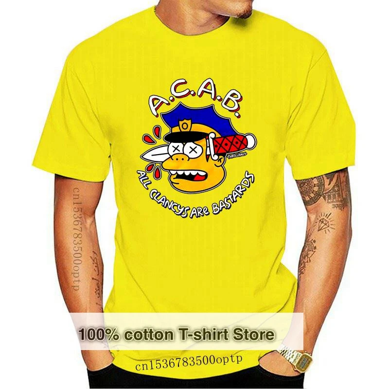 

Новинка, мужские повседневные футболки Thrillhaus Acab, мужские Модные хлопковые топы, черный Размер, детской женской футболки