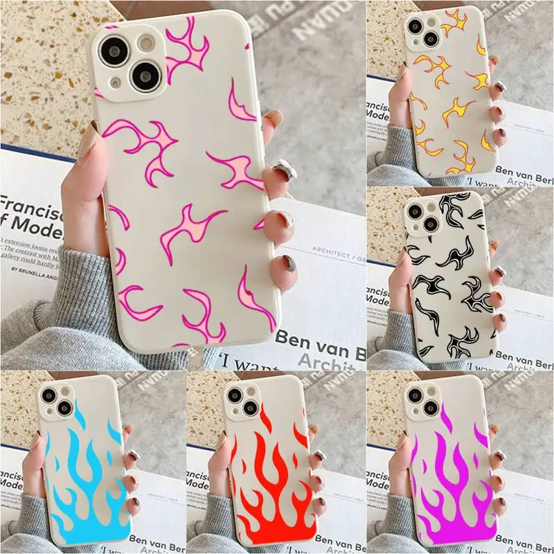 

Matte Flames Phone Case For Iphone 7 8 Plus X Xr Xs 11 12 13 Se2020 Mini Mobile Iphones 14 Pro Max Case