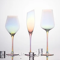 european style rainbow goblets crystal champagne glasses wedding party cocktail birthday gift kitchen utensils new arrivals