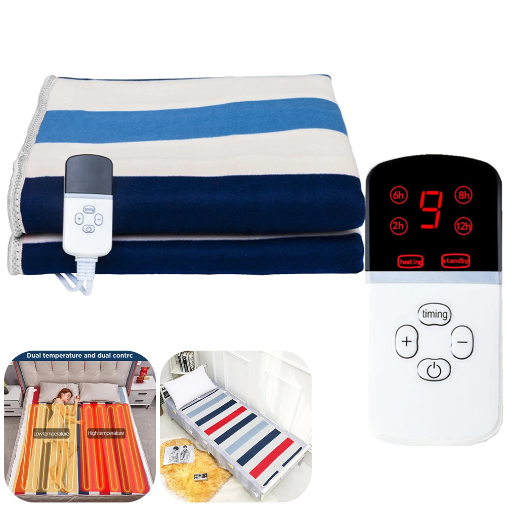 

Электрическое одеяло 220/110 В, утолщенное искусственное одеяло, матрас, 9 передач, регулируемое электрическое одеяло с подогревом для зимы, об...