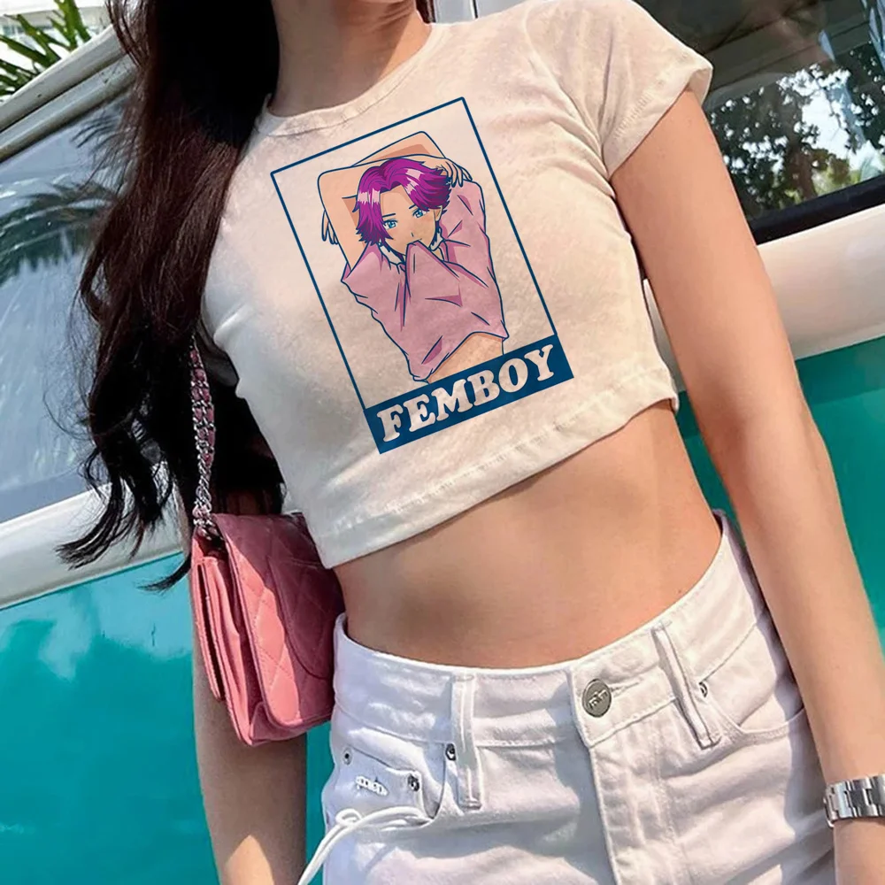 femboy t shirt goth aesthetic korean fashion crop top Woman trashy aesthetic streetwear gothic clothes