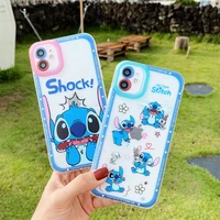 disney creative cartoon stitch angel eyes couples clear tpu phone case for iphone 7 8plus xr xsmax 11 12 13 13 pro max cover