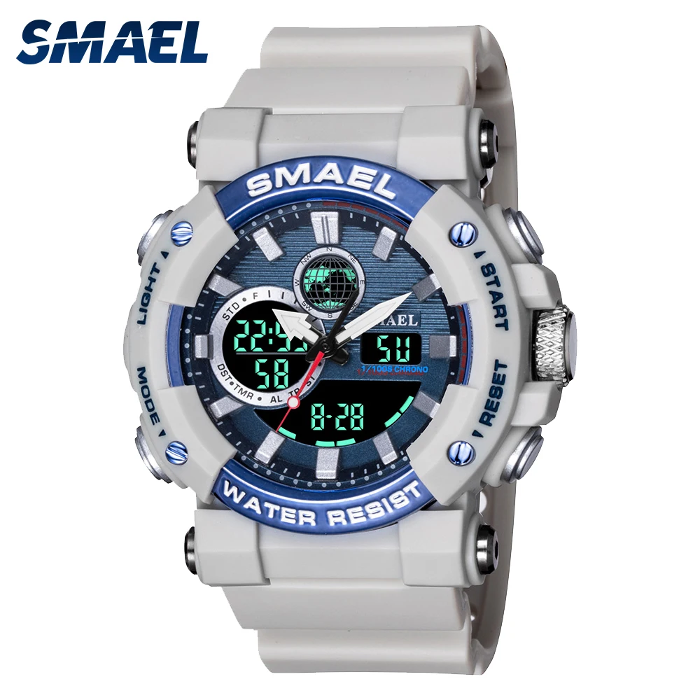 

Men Watch SMAEL Sport Watches Waterproof Stopwatch Alarm Clock LED Light Quartz Digital Wristwatches 8048 Men's Watches Military