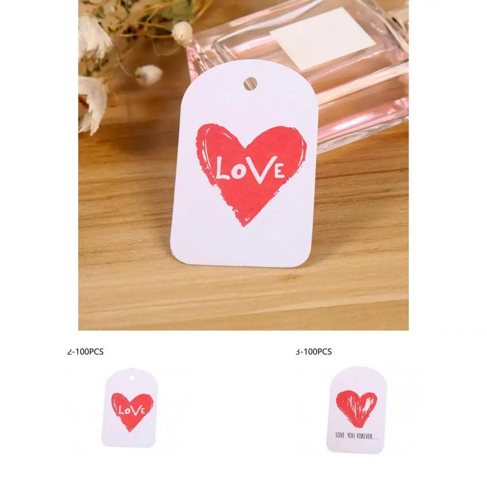 

Easy to Use 100Pcs Fashion Decorative Valentine's Day Paper Tags Exquisite for Wedding Wrapping Party