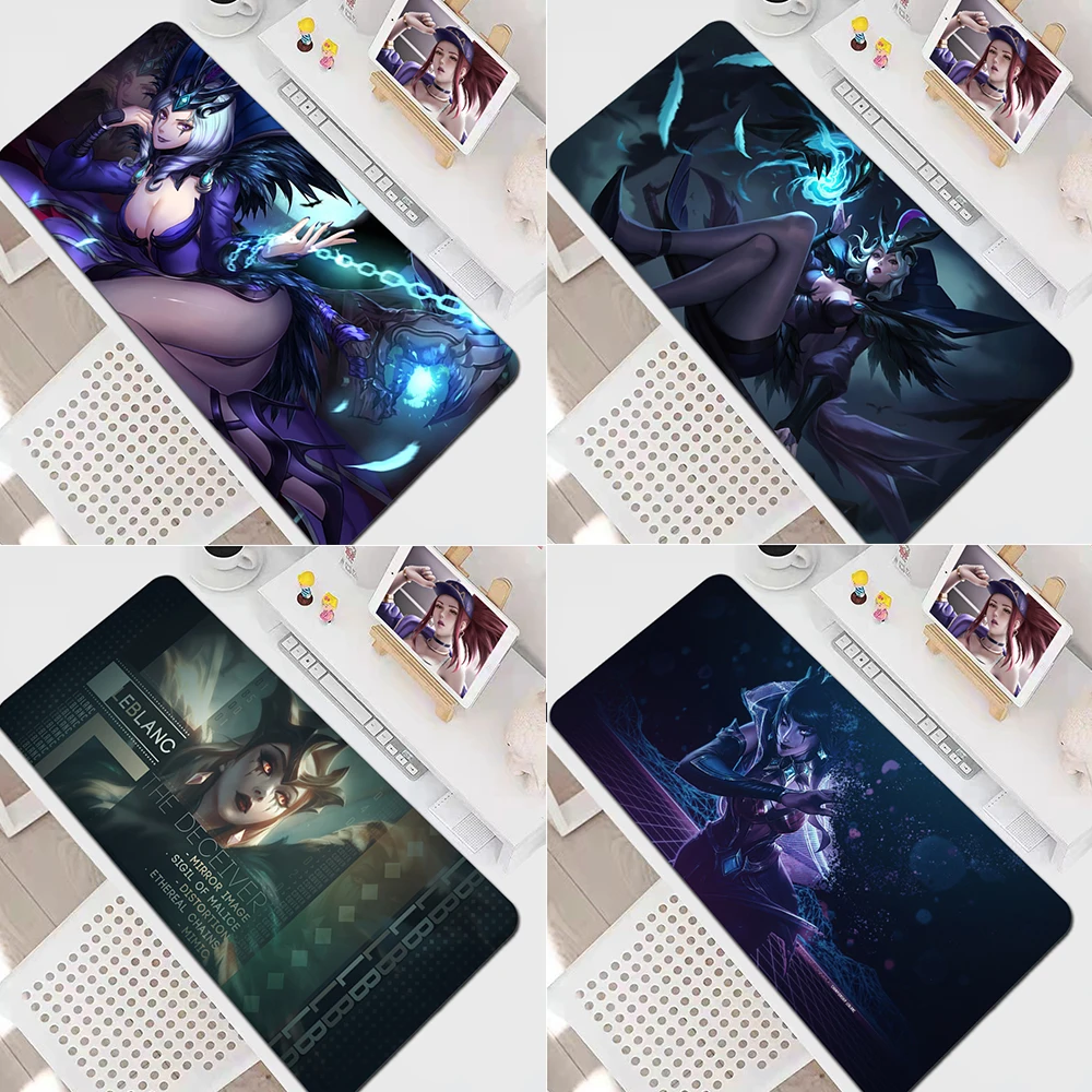 

League of Legends LeBlanc Mouse Pad Gamer Computer Pc Desk Mat Large Anime Mousepad Gaming Room Accessories Comics Table Pad Rug