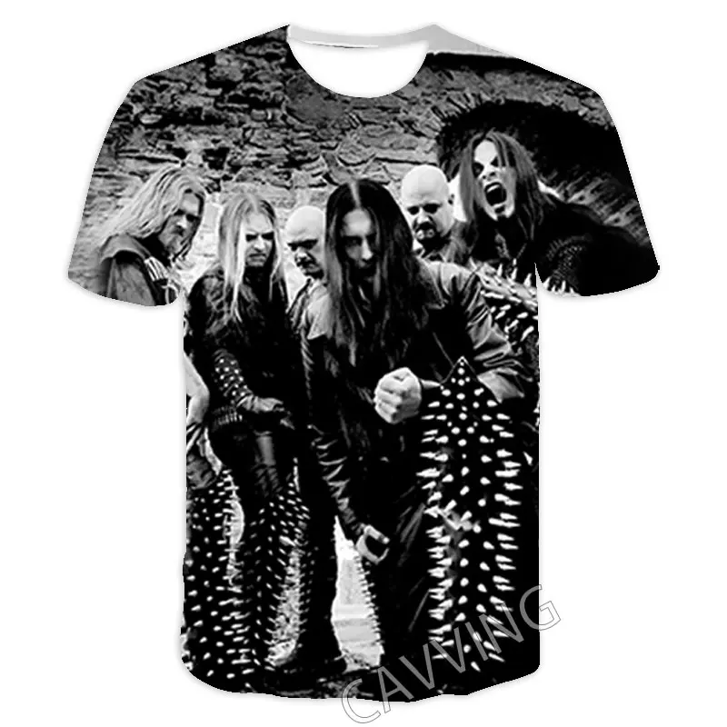 Фото Новые модные женские/мужские повседневные футболки с 3D принтом DIMMU BORGIR Rock, футболки в стиле хип-хоп, стили Харадзюку, топы, одежда T03 №5