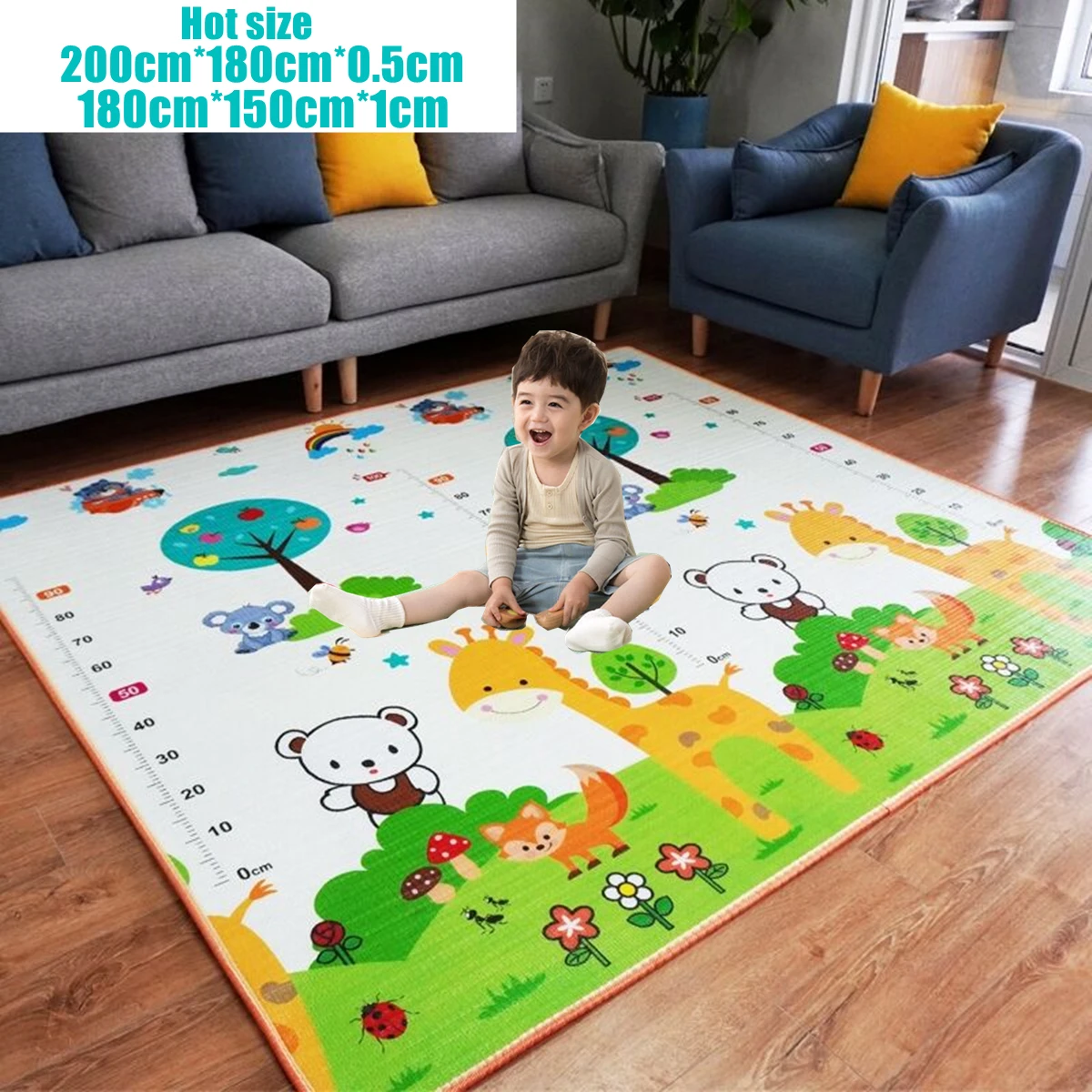 

200cm*180cm XPE Baby Play Mat Toys for Children Rug Playmat Developing Mat Baby Room Crawling Pad Folding Mat Carpet 1/0.5cm