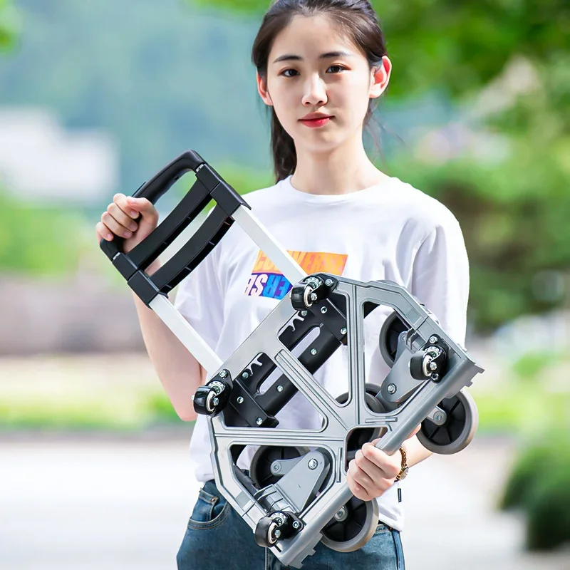 GIANXI продуктовая тележка портативная складная для покупок из алюминиевого сплава