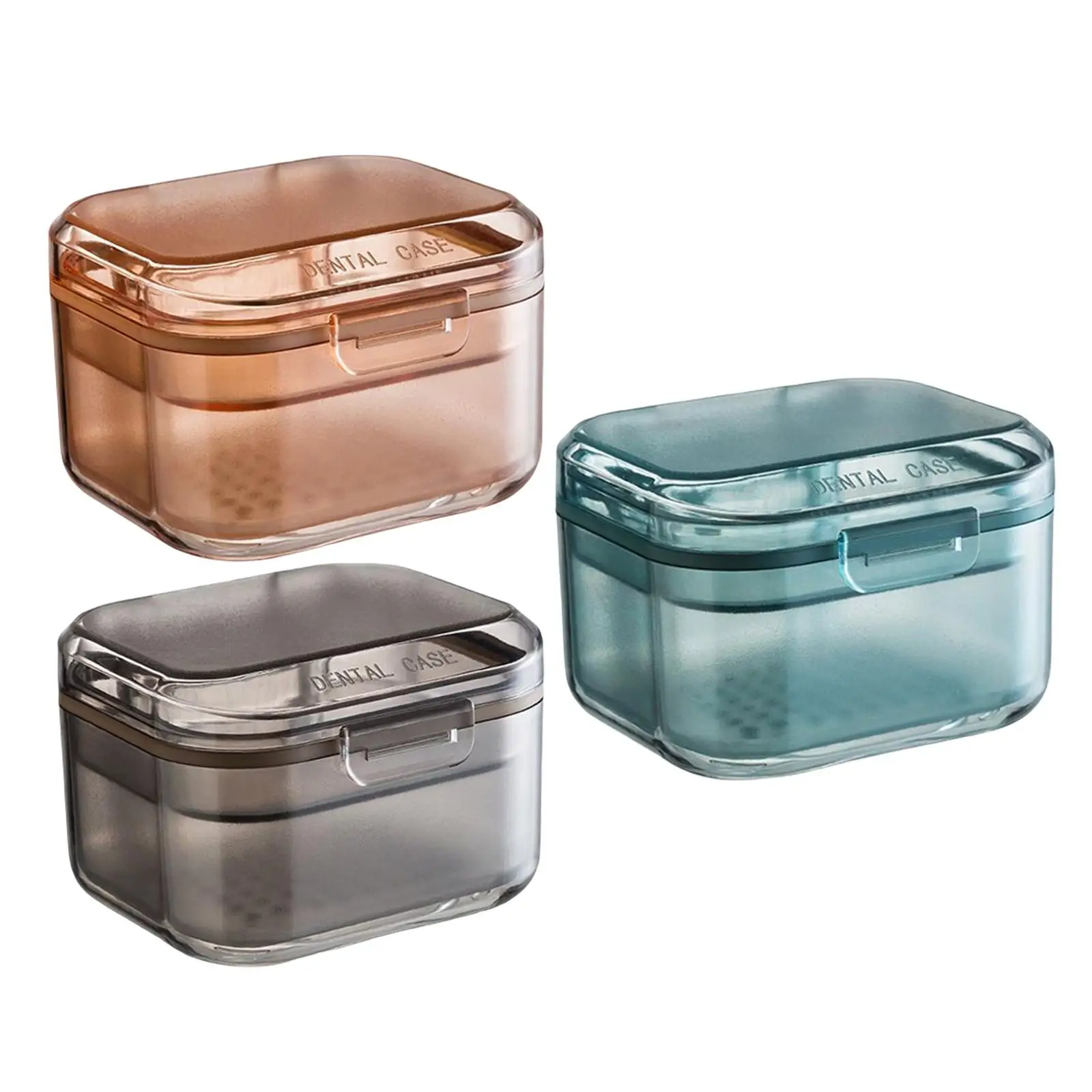 

Denture Case Retainer Case Container Organizing Cleaning Convenient Holder with Strainer Tooth Soaking Denture Cup Storage Box