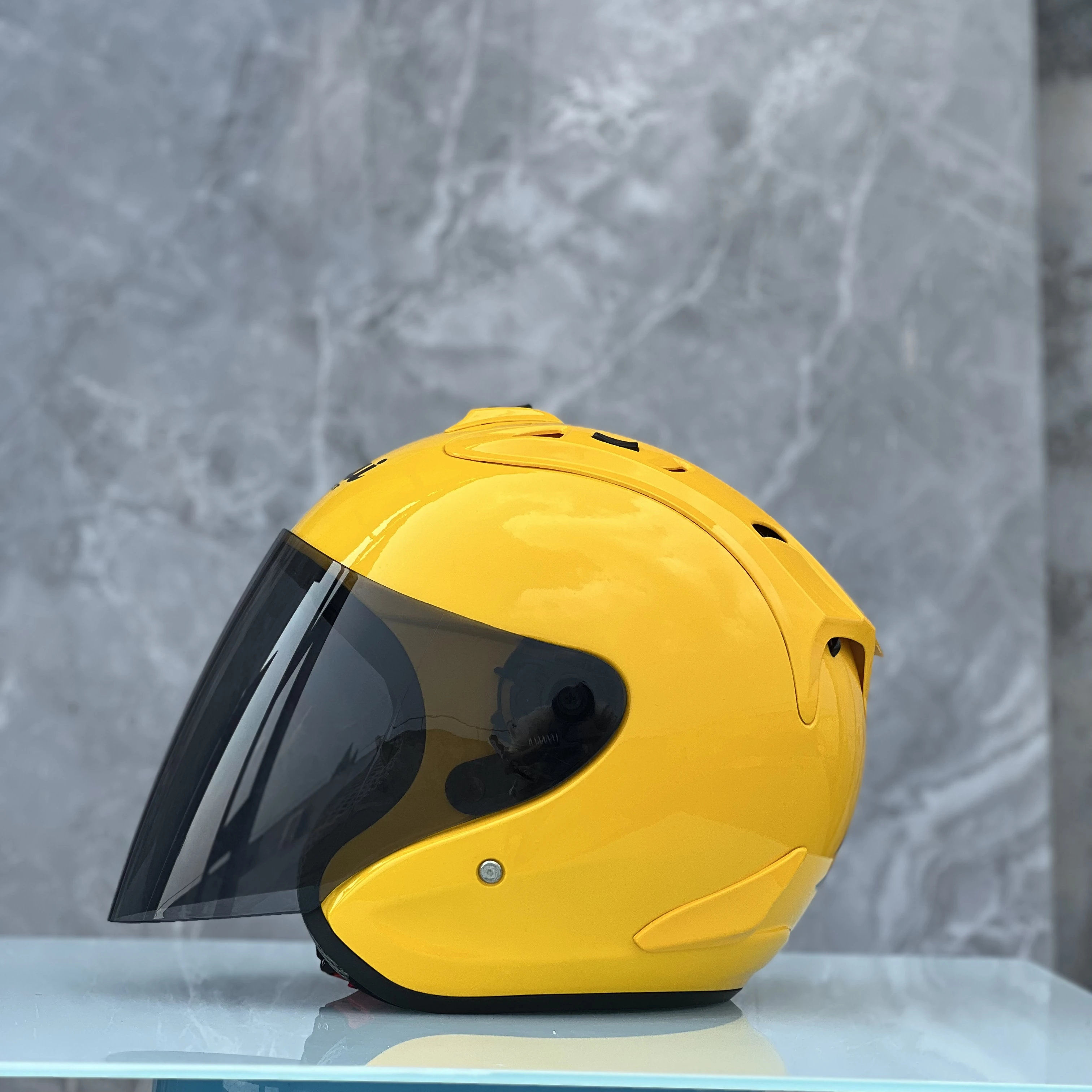 

Ram4 Bright Yellow Half Helmet Racing Open Face Helmet Casco Casque ECE Approved Men and Women Motorcycle Helmet